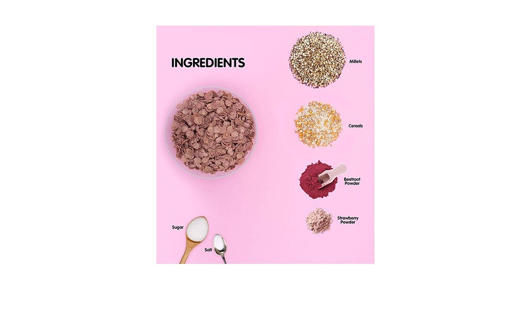 Farmerie Multi Millet Flakes Natural Strawberry Flavour   Pack  300 grams